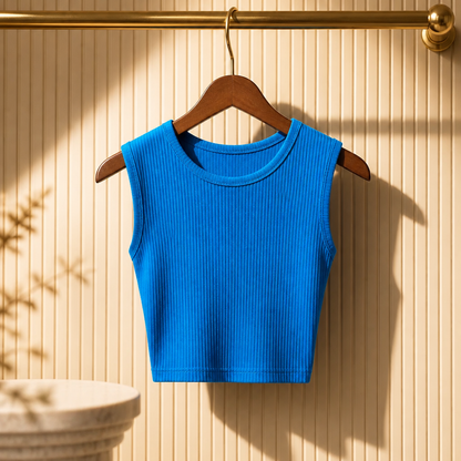 Azure Pulse Ribbed Tank