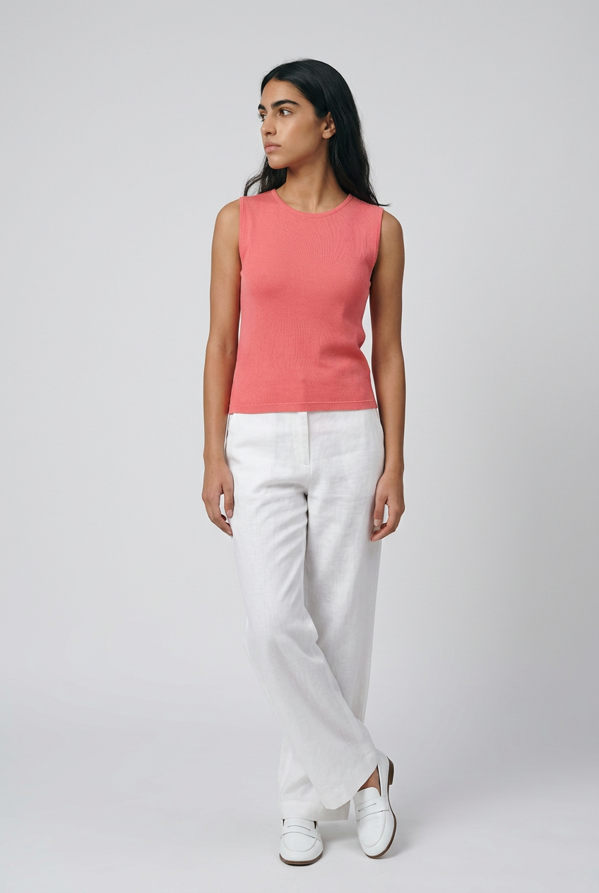 Coral Bloom Sleeveless Top